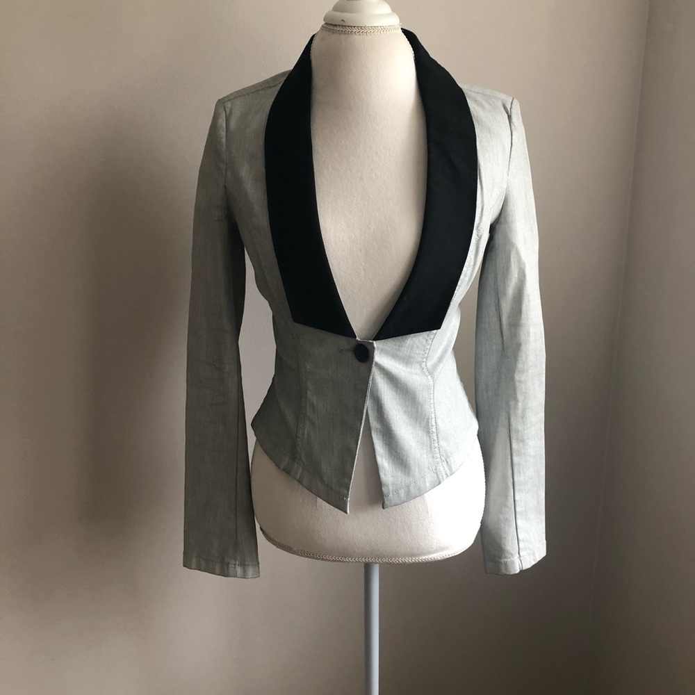 Rock & Republic stretch grey jean jacket.